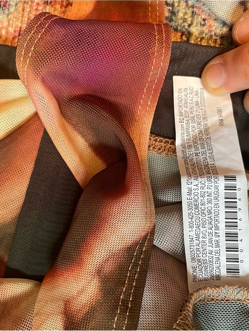 Forever 21 Sheer Multi-Color Long Sleeve Bodysuit with Renaissance Art Print - Picture 6 of 10